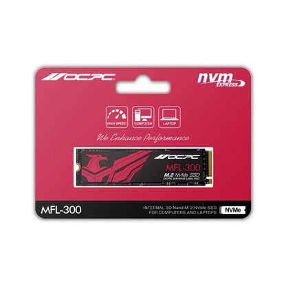 OCPC M.2 NVMe SSD packaging with red label on a white background