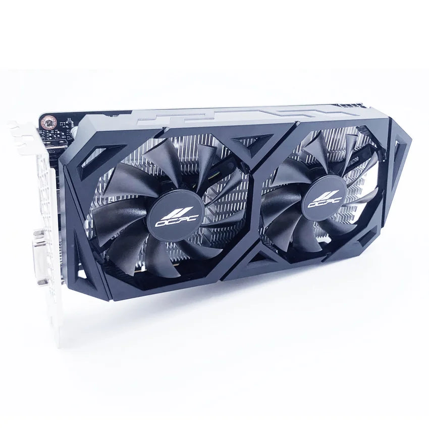 Computer graphics card with fans on a white background