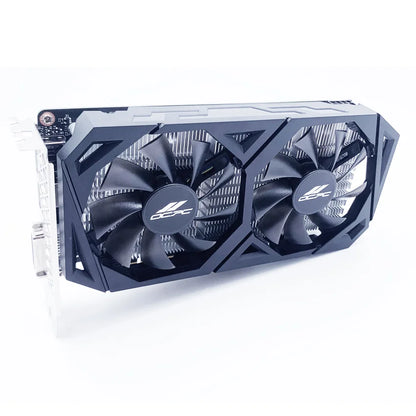 Computer graphics card with fans on a white background