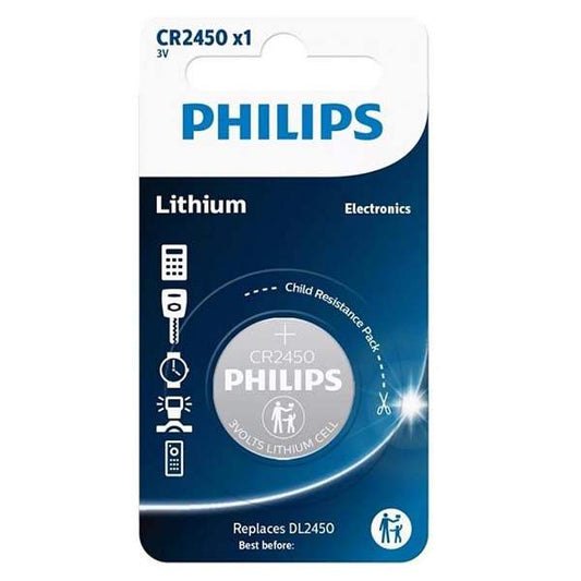 Philips CR2450 Lithium Button 3V Battery