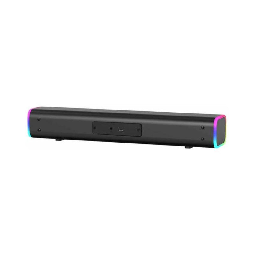 Rear view of the Philips TAB3100 Black 2.0ch soundbar with RGB lighting