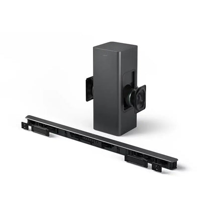 Angled diagram view of the Philips TAB6309 2.1ch soundbar with subwoofer