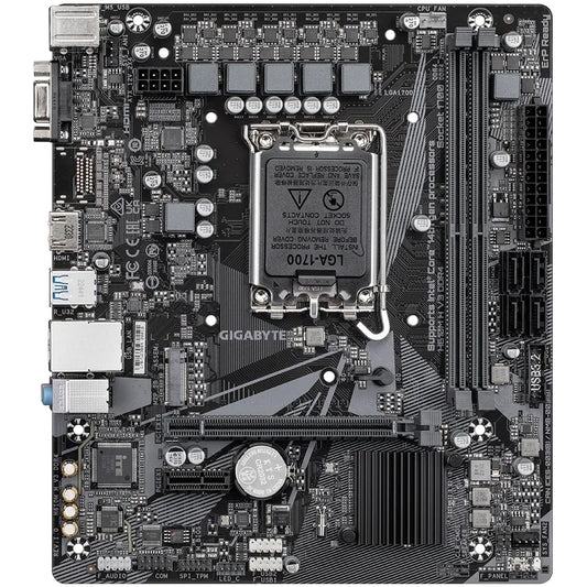 GIGABYTE Motherboard Intel® H610 Chipset for LGA 1700; 2x DDR4; 1x M2; D-Sub/HDMI; mATX