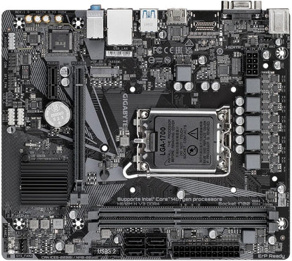 GIGABYTE Motherboard Intel® H610 Chipset for LGA 1700; 2x DDR4; 1x M2; D-Sub/HDMI; mATX