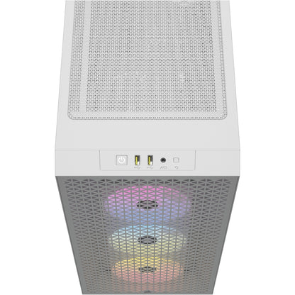 3000D RGB AIRFLOW White Mid-Tower PC Case; 2x 3.5'' |  2x 2.5'' Drive Bays; Up to 360mm Radiator compatible; 3x 120mm fan incl