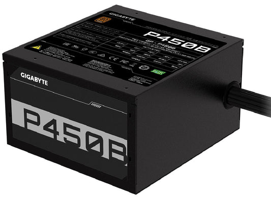 Gigabyte PSU P450B Bronze Certified 450W - 3 Year Warranty; 24/20-pin x 1; CPU 4+4-pin x 1; PCI-E 6+2-pin x 2; SATA x 6; Peri x3