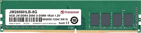 TRANSCEND 16GB JET MEMORY DDR4 2666MHZ DESKTOP U-DIMM 2RX8 1GX8 CL19