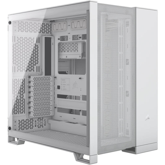 Corsair 6500D Airflow Mid-Tower Dual Chamber Tempered Glass ATX PC case - White