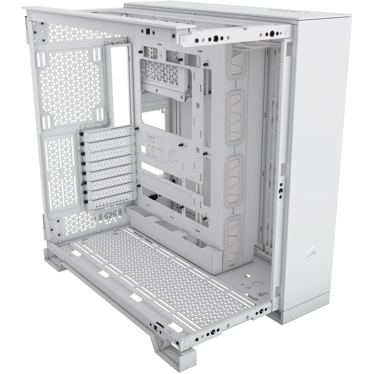 Corsair 6500D Airflow Mid-Tower Dual Chamber Tempered Glass ATX PC case - White
