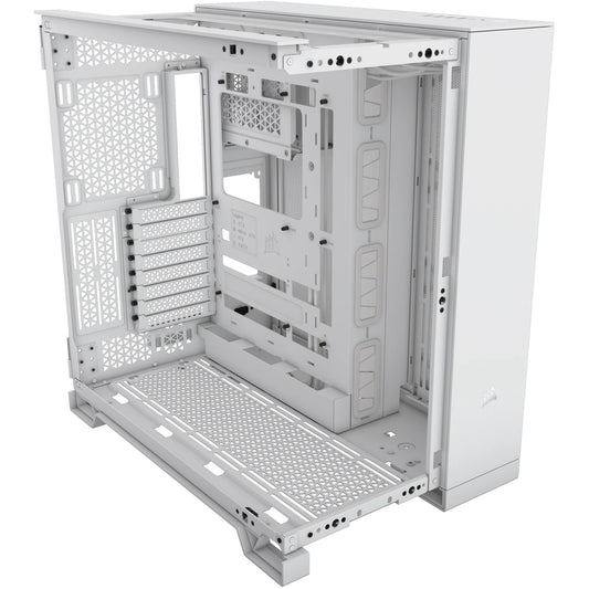 Corsair 6500D Airflow Mid-Tower Dual Chamber Tempered Glass ATX PC case - White