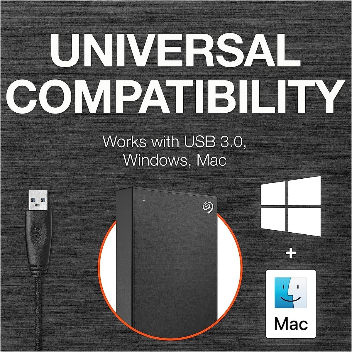 Seagate STKZ5000400 One Touch 5TB; 2.5''; USB 3.0; External HDD - Black; Includes Seagate Rescue data recovery service; 3 Year W
