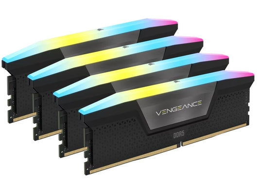 Corsair VENGEANCE RGB DDR5 64GB (4 x 16GB) DDR5 6600 CL32-39-39-76 1.40V Intel XMP - BLACK