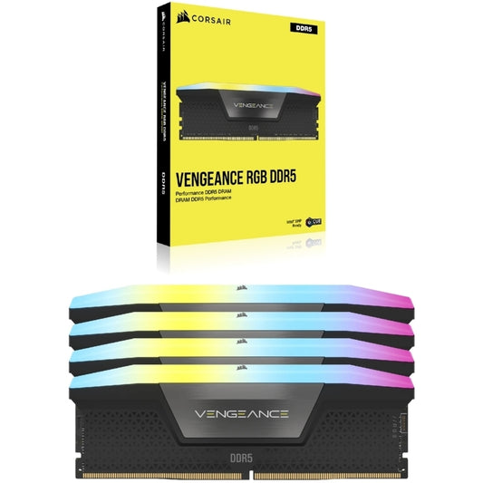 Corsair VENGEANCE RGB DDR5 64GB (4 x 16GB) DDR5 6600 CL32-39-39-76 1.40V Intel XMP - BLACK