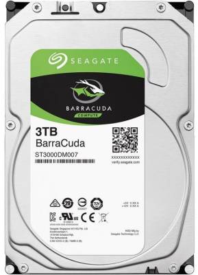 Seagate Barracuda ST3000DM007 3TB 3.5'' HDD Desktop Internal drives; SATA 6GB/s Interface; 220MB/s Sustained TR; 256MB cache; RP