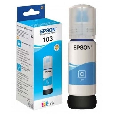 Epson 103 Ecotank Cyan ink bottle. 7500 pages @ 5% coverage.