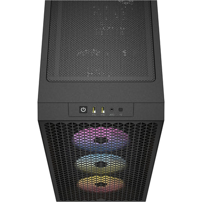 3000D RGB AIRFLOW Black Mid-Tower PC Case; 2x 3.5'' |  2x 2.5'' Drive Bays; Up to 360mm Radiator compatible; 3x 120mm fan incl
