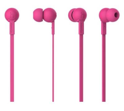 STEREO EARPHONE + MIC HOT PINK 1.2M