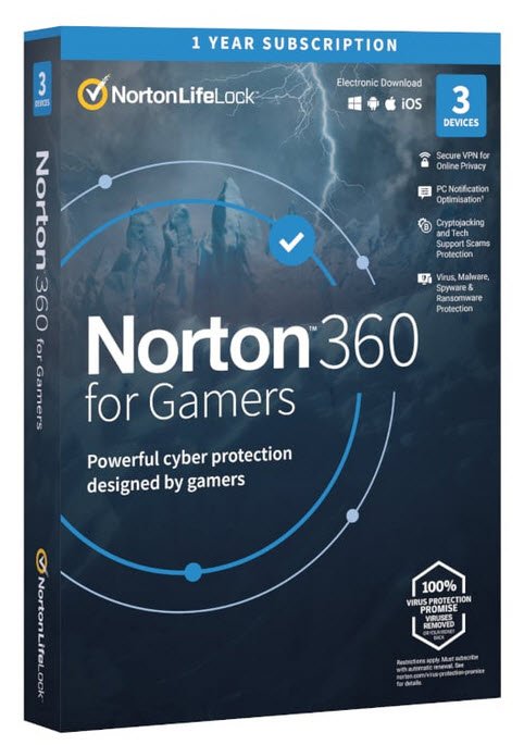 Norton 360 for Gamers (3 Device/Up to 50GB)