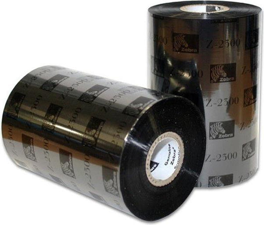 Zebra Original Wax Ribbon; 110mmx450m; 2300; Standard; 25mm core for ZT Series