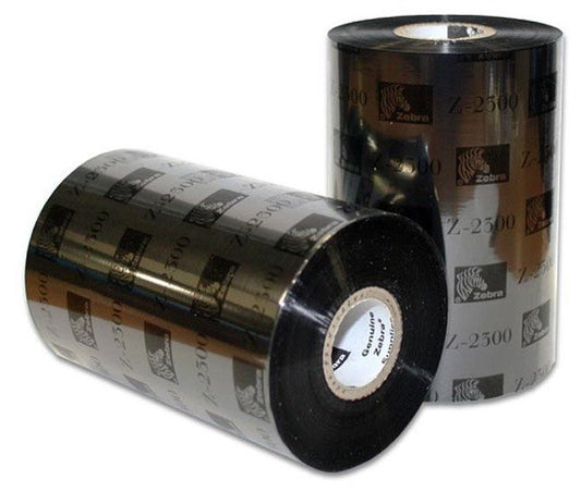 Zebra Original Wax Ribbon; 110mmx74m; 2300; Standard; 12mm core for GC;  GK and ZD Series (single ribbon)
