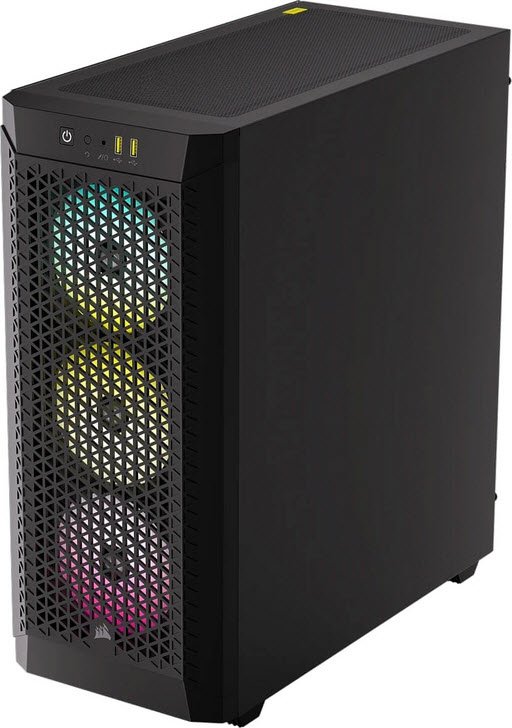 480T RGB Airflow Black Tempered Glass Mid-Tower; 2x 2.5'' Drive Bays; Up to 360mm; 1x 120mm fan incl