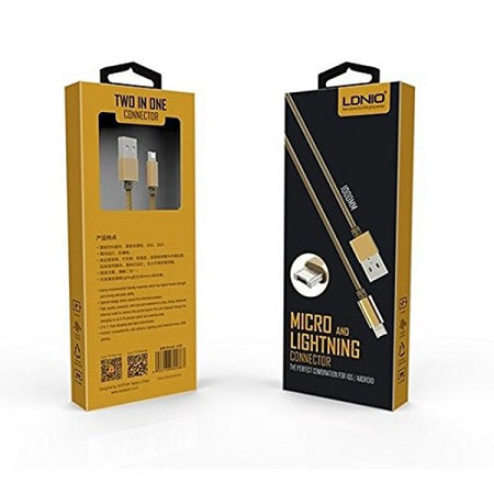 LDNIO 2 in 1 Charging and Data Cable