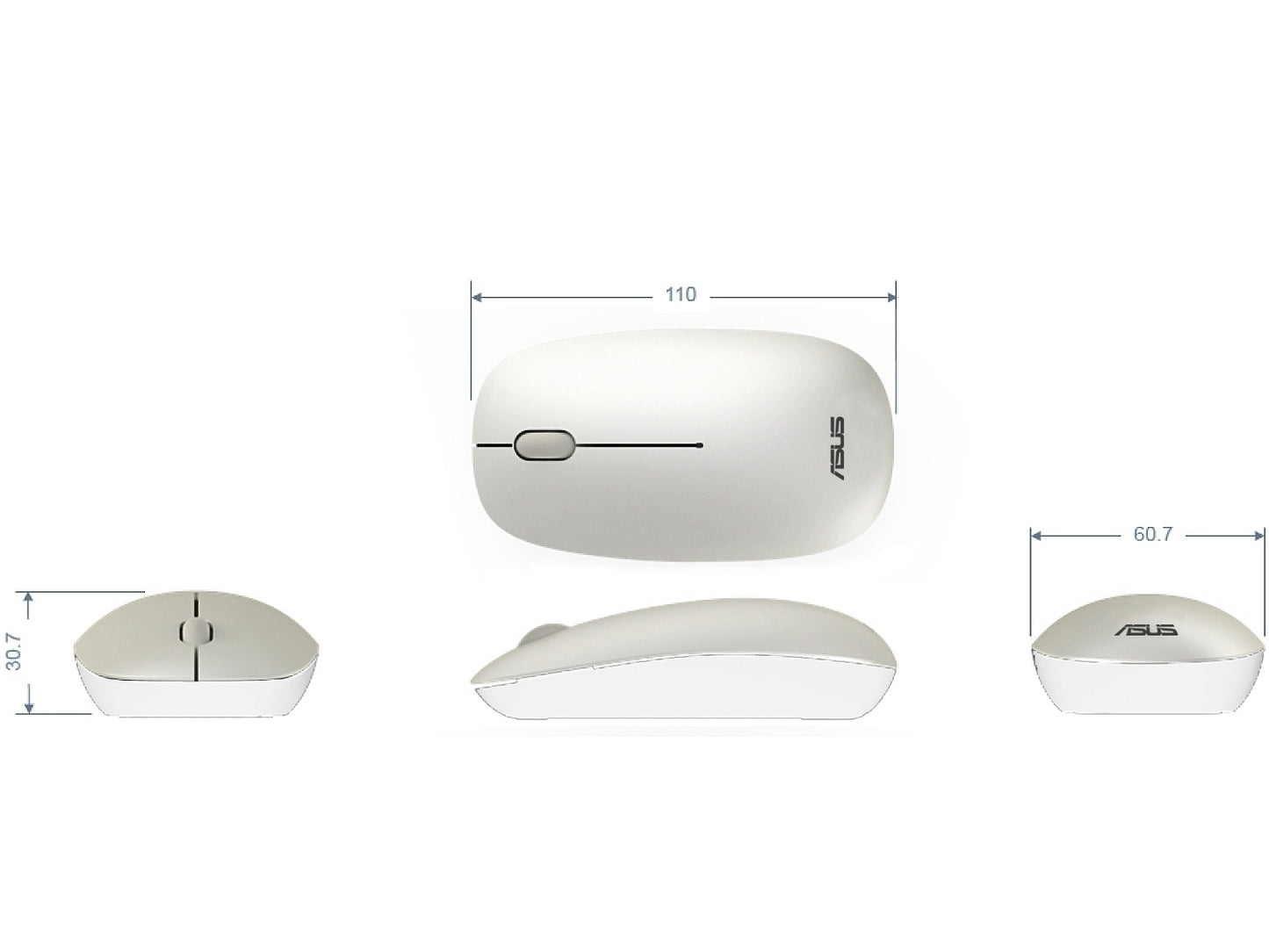ASUS WIRELESS MOUSE MM5110|SILVER|Clear packing no Blister or Box packaging