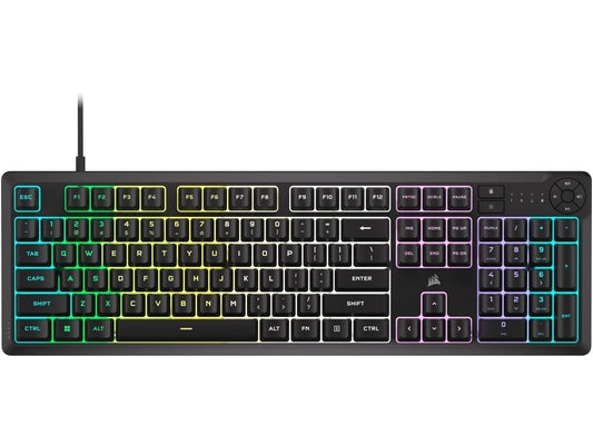 Corsair K55 Core Gaming Keyboard; Backlit Zoned RGB LED; Rubberdome