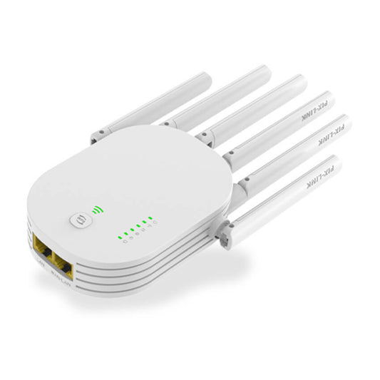 White Pix-Link LV-WE59Q router with multiple antennas on a white background