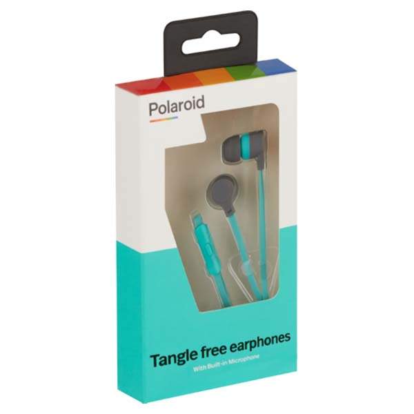 Polaroid Tangle Free Earphones - Turquoise