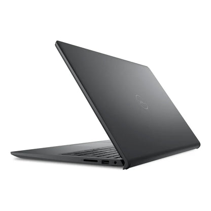 Rear angled view of a Black Dell Pro 15 Essential 15.6" FHD Laptop on a white background