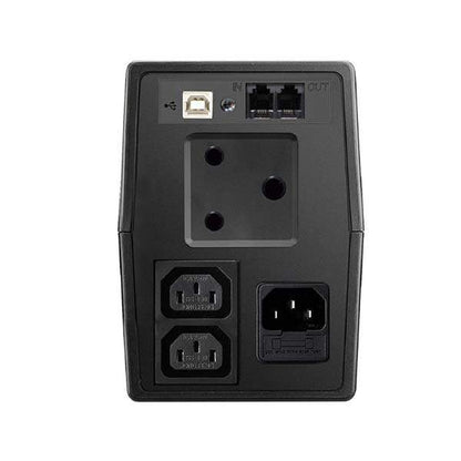 RCT 650VA LINE-INTERACTIVE UPS 360W with SA WALL SOCKET - 1 X TYPE M 2 X TYPE N. - BATTERY 6 MONTH WARRANTY ONLY!