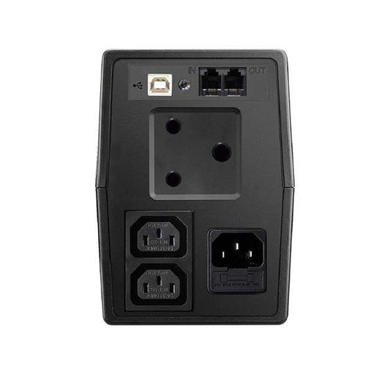 RCT 650VA LINE-INTERACTIVE UPS 360W with SA WALL SOCKET - 1 X TYPE M 2 X TYPE N. - BATTERY 6 MONTH WARRANTY ONLY!