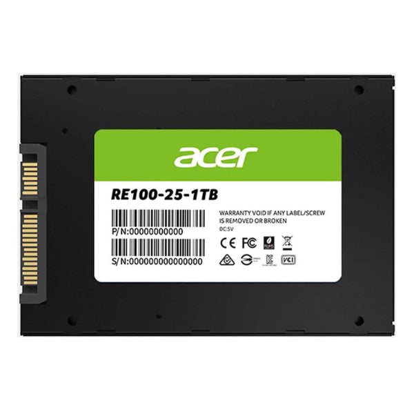 Acer solid-state drive with label on a white background