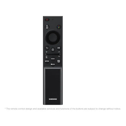 Black Samsung remote control on a white background