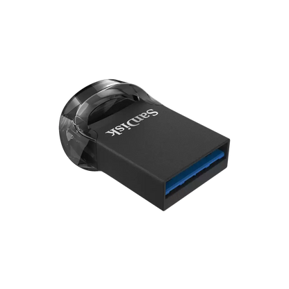 SanDisk Ultra Fit USB flash drive on a white background