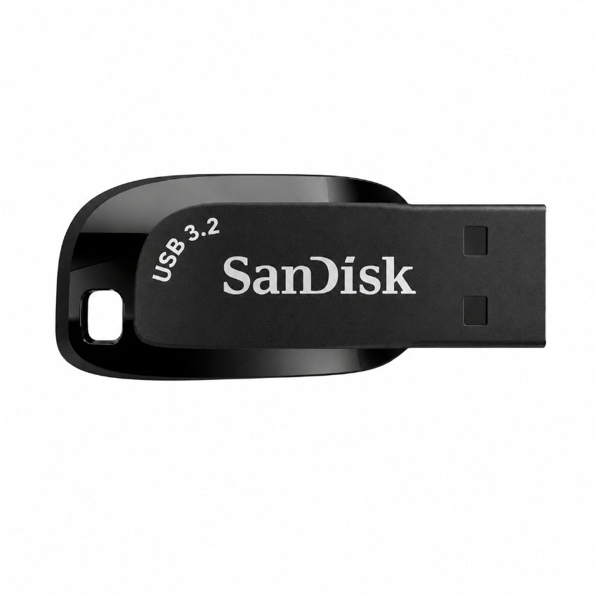 SanDisk Ultra Shift 32GB USB flash drive on a white background