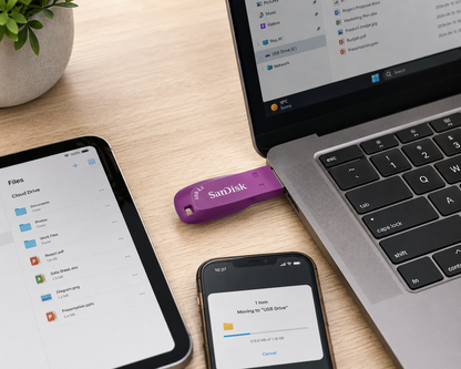 SanDisk Ultra Shift 128GB USB 3.2 Gen 1 Flash Drive | Up to 100MB/s | Purple