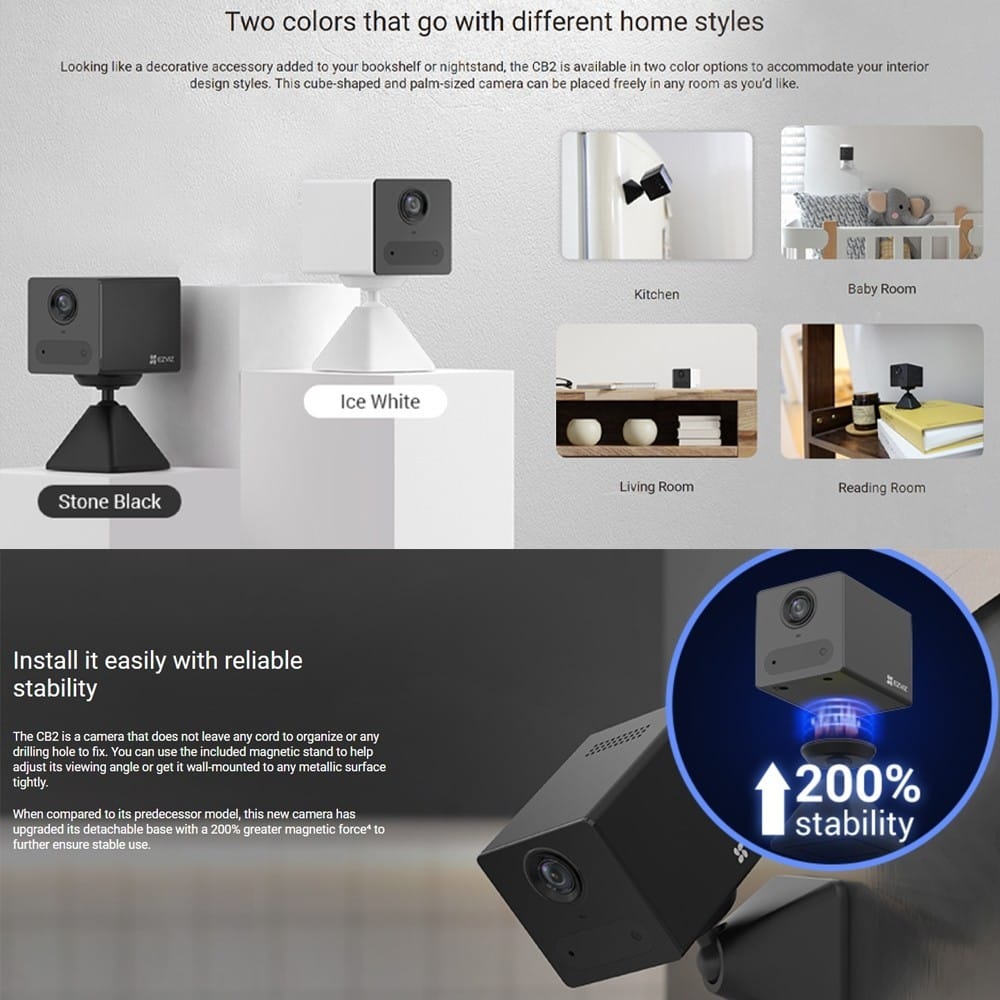 EZVIZ CB2 2K 4G Smart Camera with Power Partner Kit