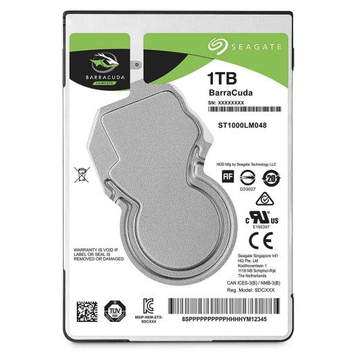 Seagate Barracuda 1TB; 2.5'' Notebook Drive; SATA 6GB/s; RPM 5400; 128MB Cache 7mm