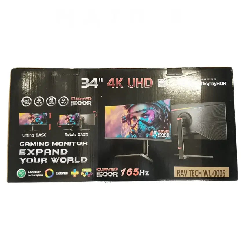 Surge 34" Curved Gaming Monitor | 165Hz UWQHD 3440×1440 VA Display with FreeSync & USB-C