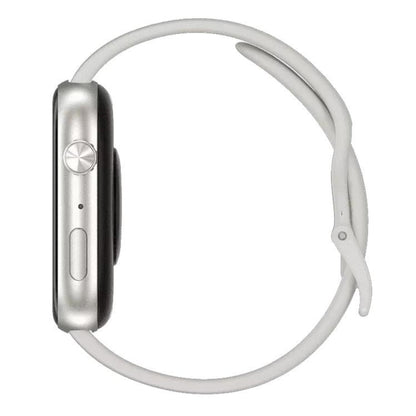 Smartwatch with a white band on a white background
