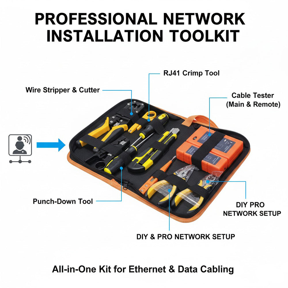 M-Link 10 Piece All-in-One Network Toolkit with Pliers, Tester, Screwdrivers TOOL13