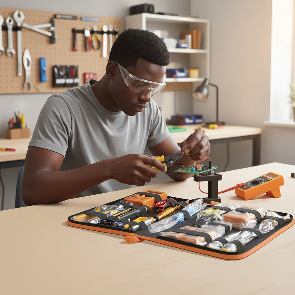 M-Link 16 Piece All-in-One Network Toolkit with Crimping, Tester & Soldering Kit