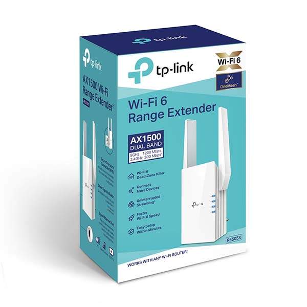 TP-Link RE505X AX1500 WiFi 6 Dual Band Range Extender