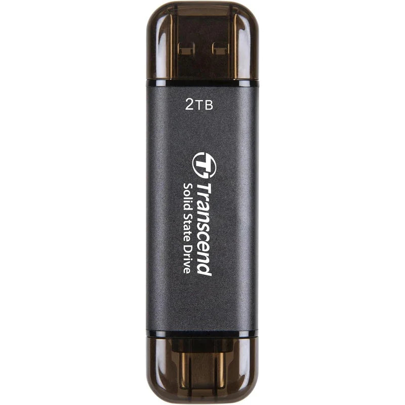 TRANSCEND 2 TB ESD310C USB3.2 TYPE A & C (USB 10Gbps) OTG COMPACT PORTABLE SSD  - Read 1050MB/s Write 950 MB/s - Black