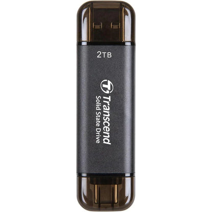 TRANSCEND 2 TB ESD310C USB3.2 TYPE A & C (USB 10Gbps) OTG COMPACT PORTABLE SSD  - Read 1050MB/s Write 950 MB/s - Black
