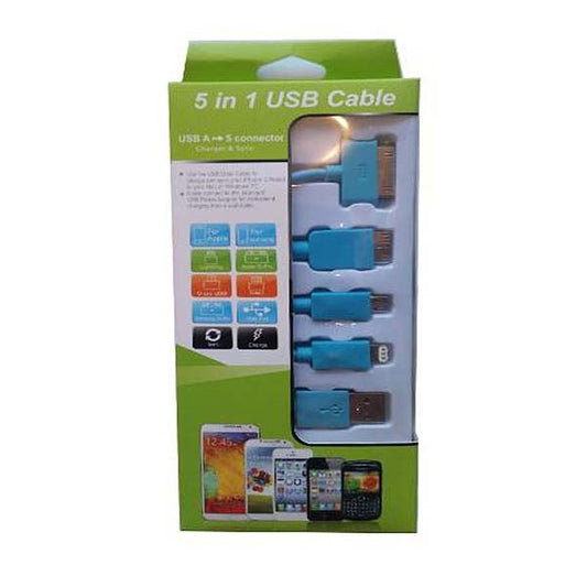 USB MOBILE DATA CABLE 5 IN 1 BLUE
