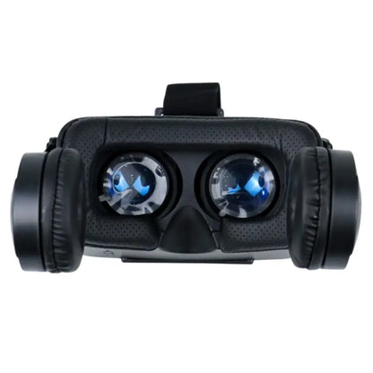 Internal view of the black VRPARK J20 VR headset with branding on a white background
