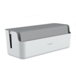 rico Multiplug and Surge Protector Storage Box with Device Mount - Grey